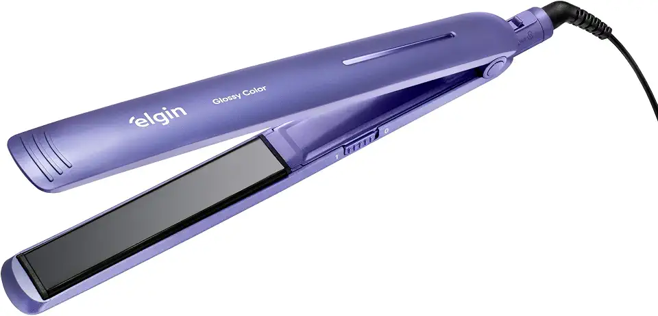 Prancha Alisadora Glossy Color Elgin Tourmaline íon, Trava de segurança Roxo, Chapinha - Bivolt