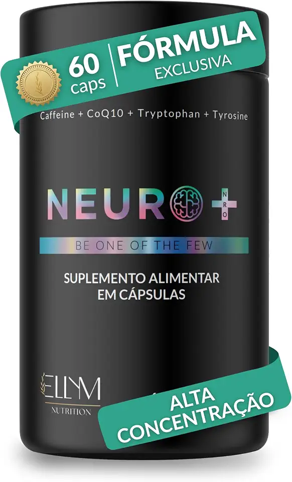 Neuro+ 60 Capsulas ELLYM NUTRITION Nootropicos Multivitaminico Foco Cafeina Magnesio Triptofano Taurina B12 Tirosina