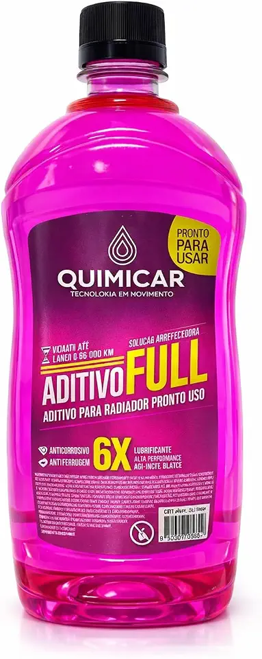 Aditivo para Radiador Pronto Uso 1L Quimicar Aditivo Full Rosa – Proteção Anticorrosiva, Controle de Temperatura e Alta Performance para Sistema de Arrefecimento