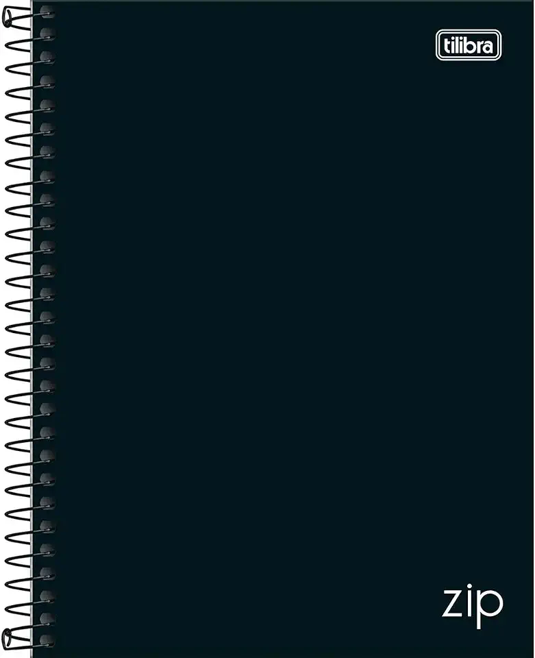 Tilibra - Caderno Espiral Capa Dura Colegial 10 Matérias Zip Preto 160 Folhas