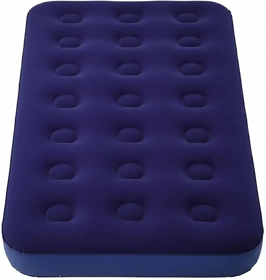 Colchão Inflável Casal Multiuso Reforçado – PVC Espesso com Superfície Flocada, Estrutura em Colunas de Ar Tipo Colmeia, Compacto e Confortável – 186x96x22cm Azul