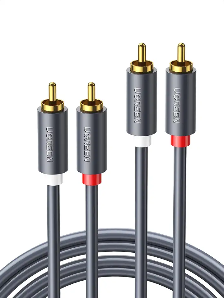 UGREEN Cabo RCA Estéreo - 2RCA Macho para Macho, Cabo de Alto-Falante para Home Theater, 1M