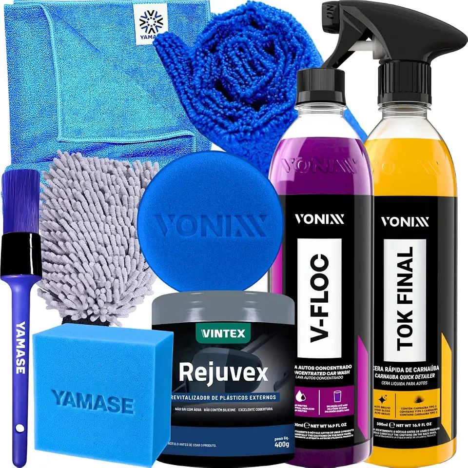 Poduto Para Lavar Moto Carro autos em Geral Shampoo V-floc Cera Liquida Tok Final Rejuvex Luva Pano Vonixx