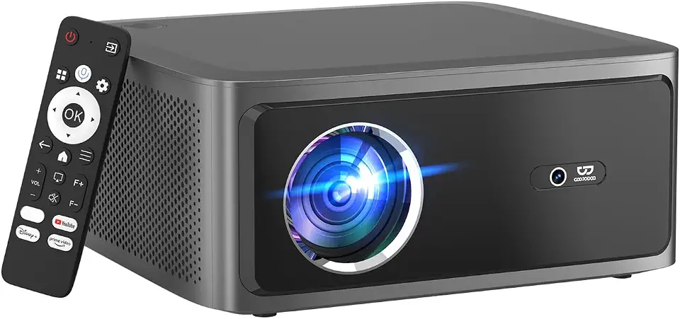 Projetor Full HD 4K 1080P 1000 ANSI Netflix Oficial, Foco Automático, Android 13, Wi-Fi 6 Bluetooth 5.0, Cinema em Casa com Alto-Falante e Remoto, GOKOCO bettdow AC1071