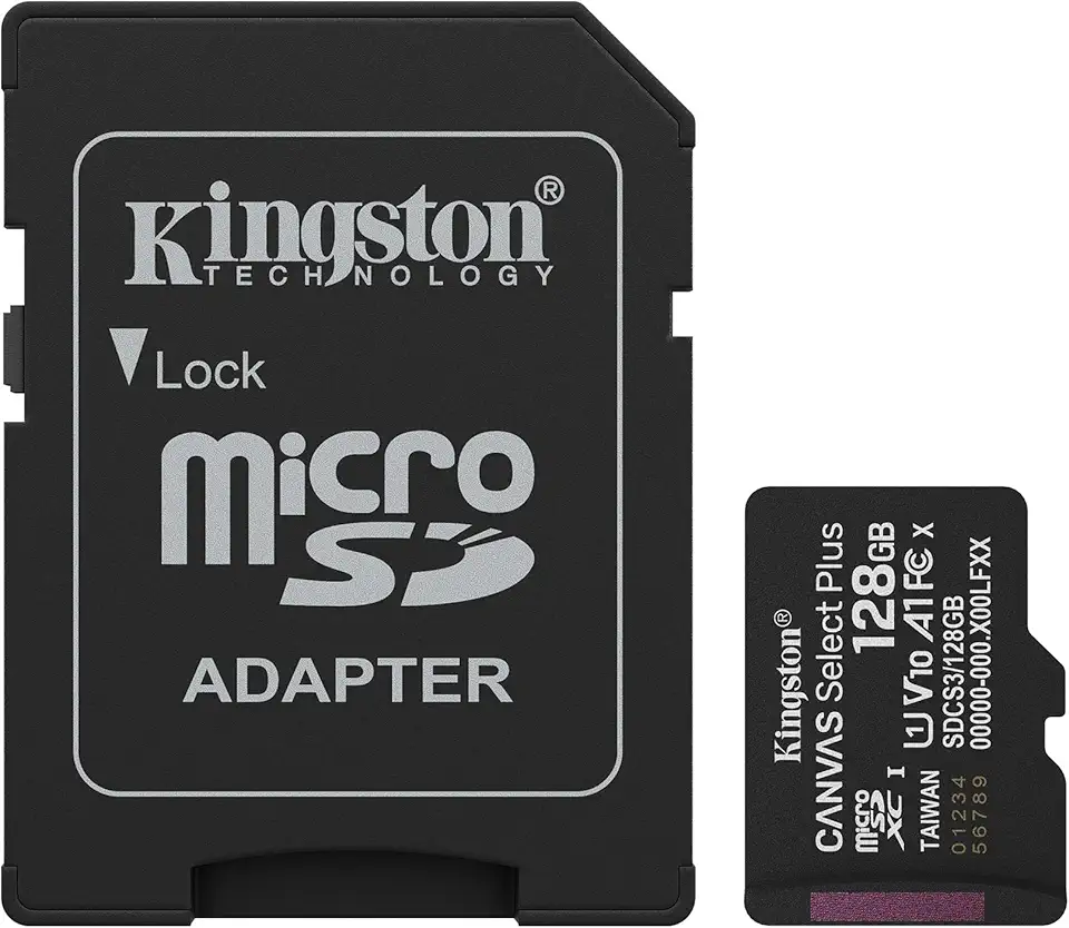Kingston Cartão microSD Canvas Select Plus de 128 GB | Até 150 MB/s | Classe 10, UHS-I, U1, V10, A1 | SDCS3/128 GB