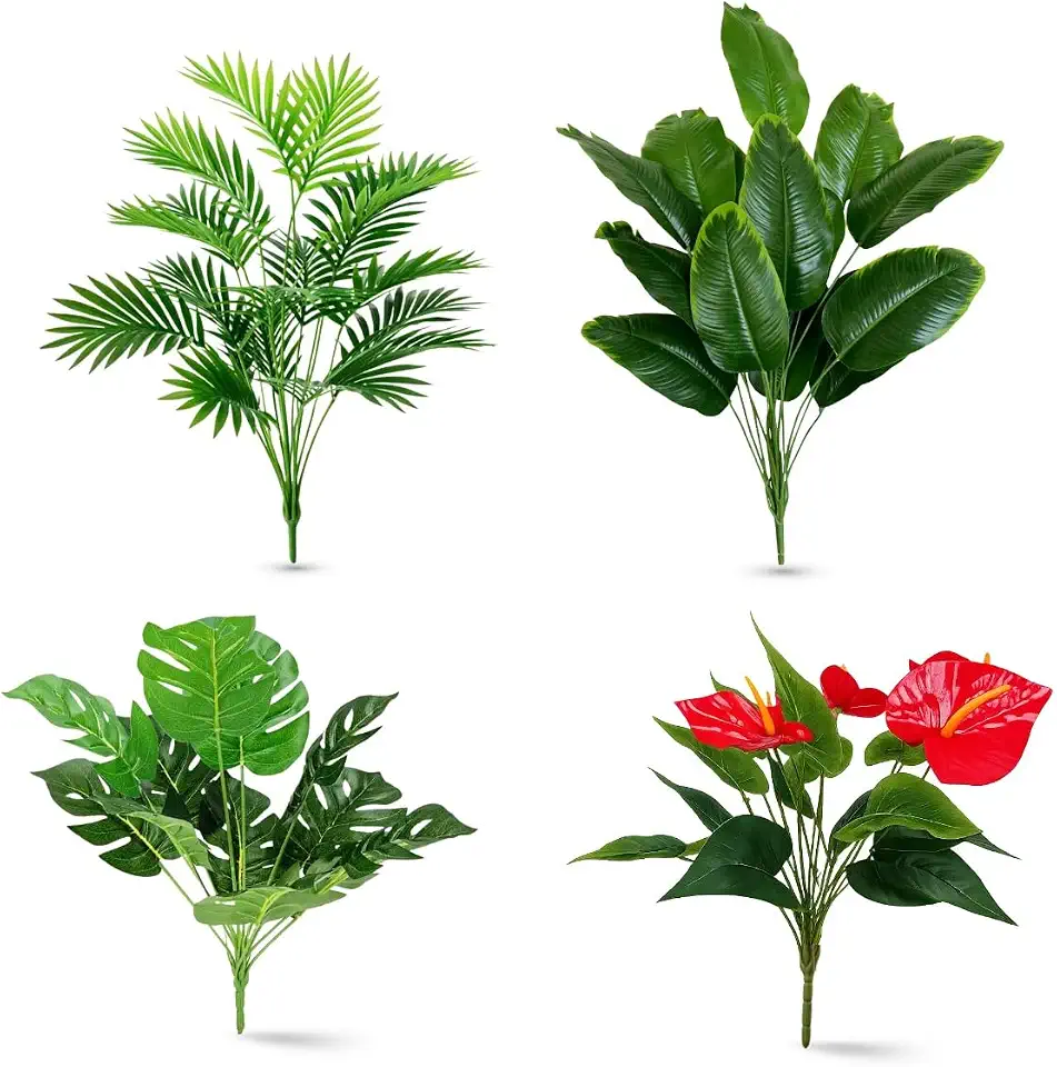 Planta Artificial Decorativa Bananeira Ornamental 83cm 18 Folhas Realista Sem Vaso Grande Verde Sala Escritório Decoração Moderna Casa Escritório Folhagem Tropical Durável (1, Antúrio Flor Vermelha)