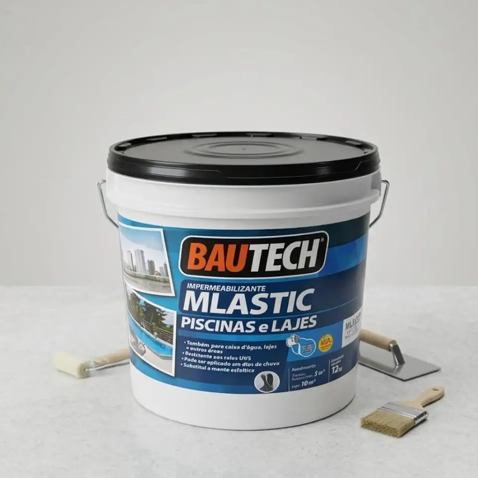 IMPERMEABILIZANTE MLASTIC ALTA PROTEÇÃO PARA PISCINAS E LAJES BALDE 12KG BAUTECH