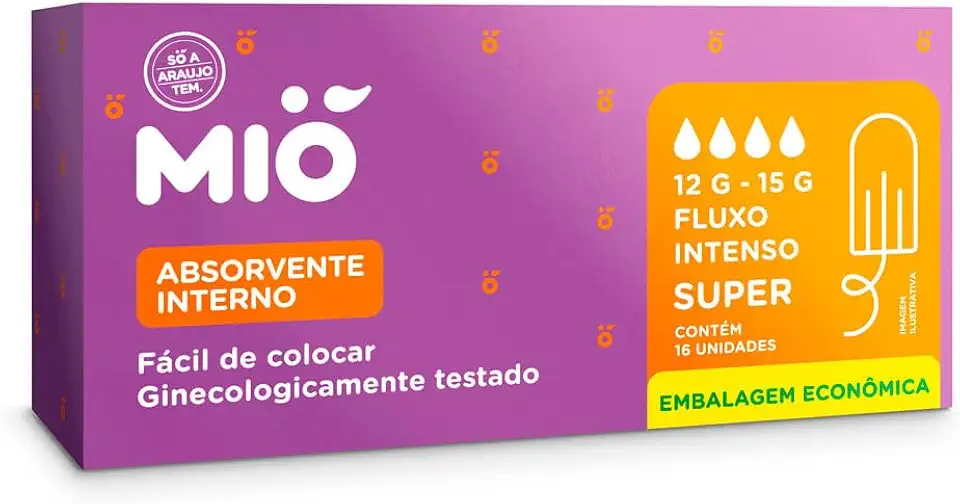 Absorvente Interno Mió Super Fluxo Intenso 16 Unidades