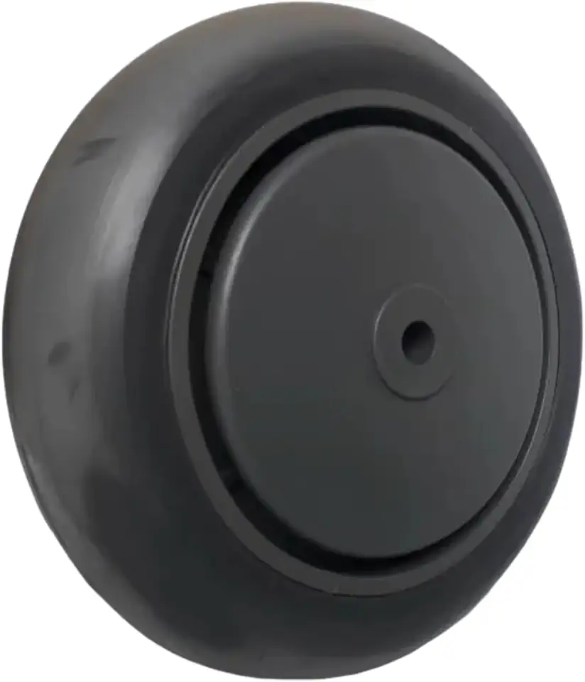 Roda 4 Polegadas Termoplástica e Rolamento de Esfera – Leve, Silencioso e Resistente para Carrinhos de Supermercado