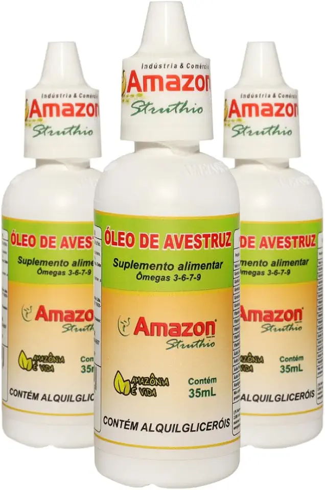 Kit 3 Oleo De Avestruz - Amazon Struthio 35ml