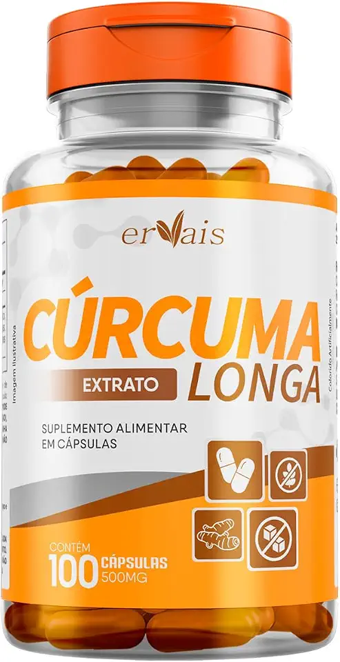 Curcuma Extrato Curcumina 100% Pura - 100 cápsulas 500mg (95% Curcuminoides) Premium