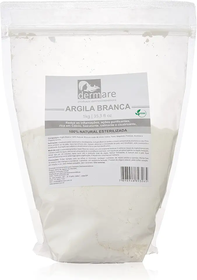 DERMARE Argila Branca Clareadora 1Kg