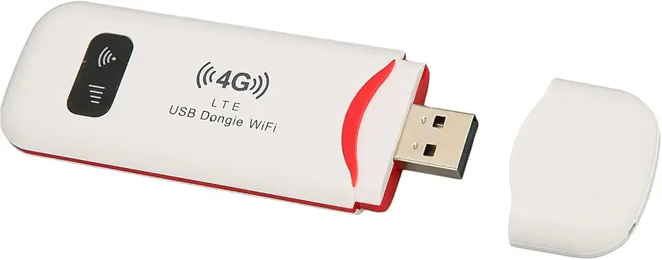 Roteador 4G LTE WiFi Portátil, 300 Mbps, Modem USB com Hotspot Móvel, Slot para Cartão SIM, Branco, para Viagens e Uso Externo