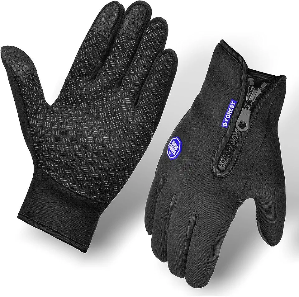 Par de Luvas Térmicas Touch Screen Semi-Impermeáveis para Motoqueiro | Unissex e Resistente ao Frio e Chuva | Ideal para Motoboy, Motociclista, Ciclista, Bike, Delivery e Uso Diário