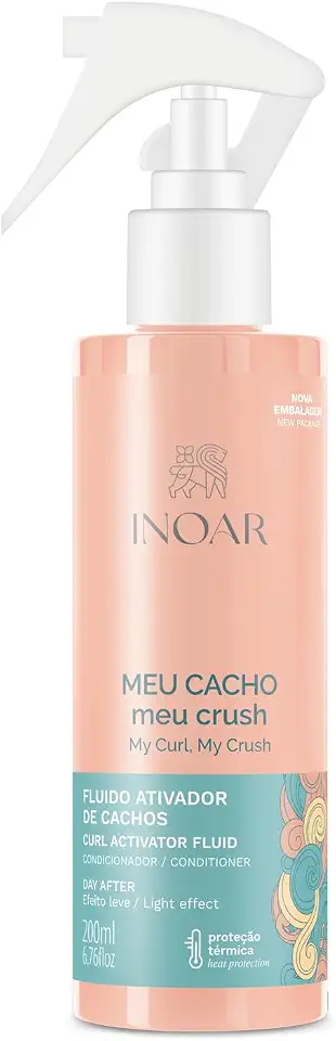 Inoar, Ativador de Cachos Meu Cacho Meu Crush – Definição, Hidratação e Brilho com Colágeno Vegetal e Vitamina E - 200ml