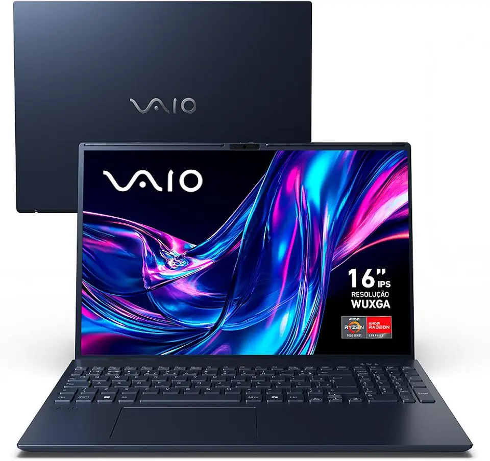 Notebook VAIO FE16 AMD® Ryzen 7-5825U Linux 32GB RAM 512GB SSD 16" IPS WUXGA Antirreflexo - Cinza Grafite