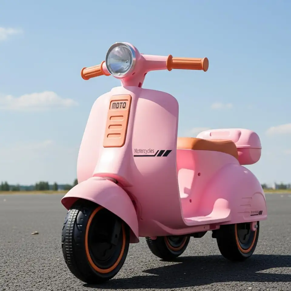 Mini Moto Elétrica Scooter Frente e Ré 6V Som e Luz