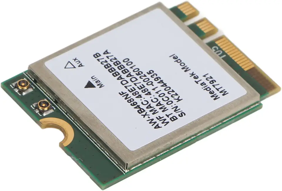Placa de rede MT7921 NGFF M.2, cartão sem fio WiFi 6 de 1800 Mbps 2,4 GHz 5 GHz banda dupla, com espaçador e parafuso, para 10 11