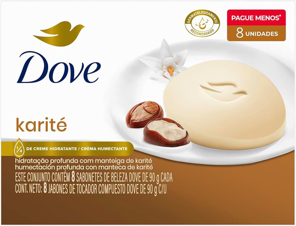 Dove Sabonete em Barra Karité 90g 8 unidades