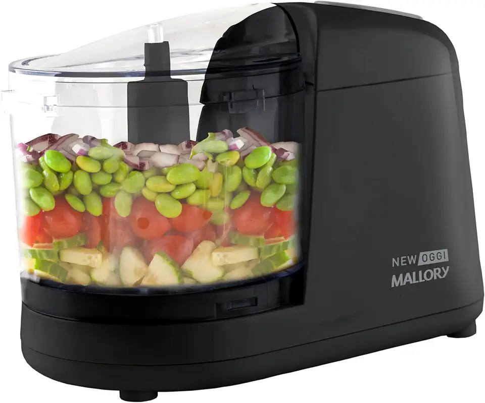 Mini Processador Mallory New Oggi – 150W, 350ml, Corte, Trituração e Moagem, Pés Antiderrapantes, Sistema de Segurança - 220V