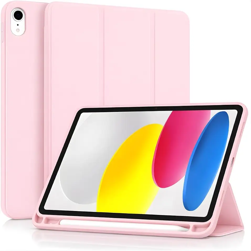 Capa para iPad 11ª/10ª Geração (A16 – 2025/2022) 10,9” – Case Slim Magnética com Despertar Automático, Suporte Ajustável e Porta Pencil (Rosa)