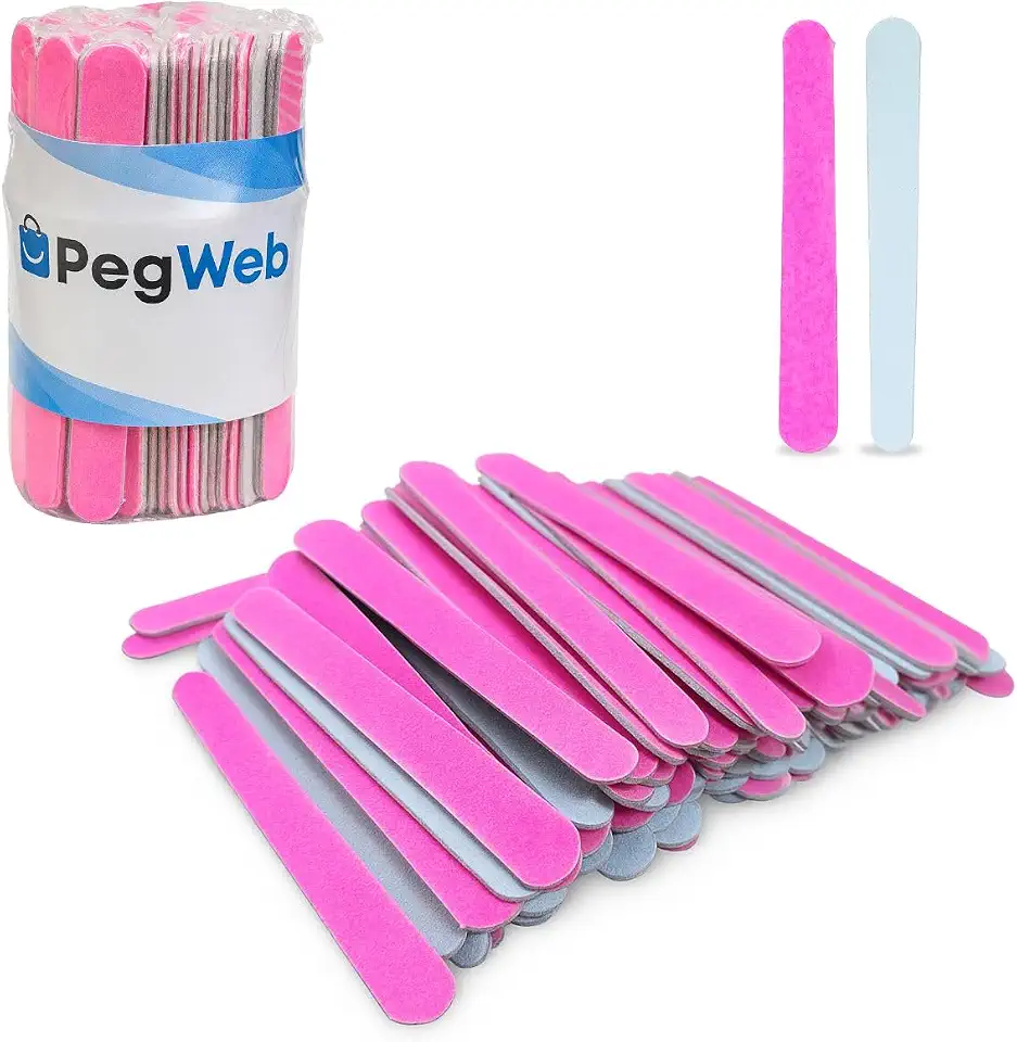Kit Lixa 100 Unidade 8 cm Rosa Grão 100/180
