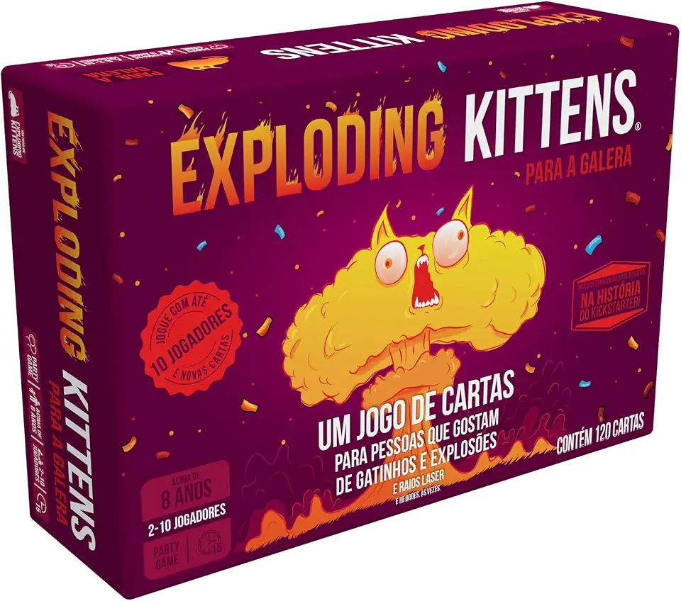 Asmodee, Exploding Kittens Para A Galera, Jogo de Cartas para Amigos, 2 a 10 jogadores, Idade 8+ anos, Partidas de até 15 minutos