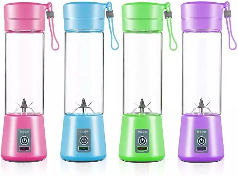 Mini Liquidificador Portatil Mixer Juice Garrafa Portátil Cabo USB 6 Lâminas Shake Coqueteleira Eletrica Sem Fio Squeeze Recarregavel Cor sortidas Premium FastJoy