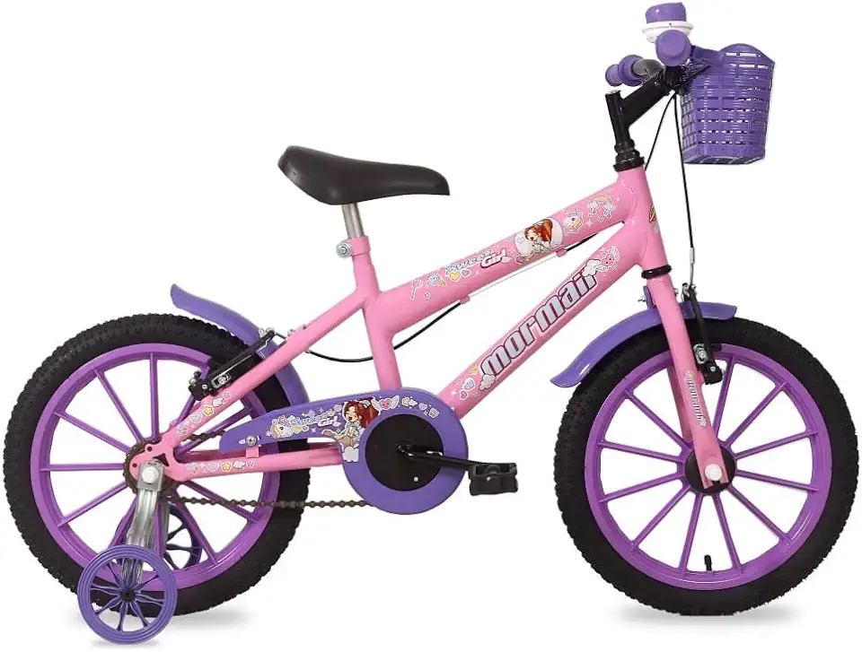 Bicicleta Mormaii Aro 16 MTB Aço Carbono Sweet Girl Rosa
