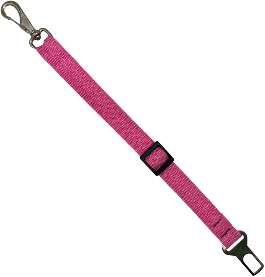 Cinto de Segurança Universal para Pets, Trava Ajustável com Fivela, 4 Cores Disponíveis, Compatível com Todos os Veículos, Ideal para Cães e Gatos (Rosa)