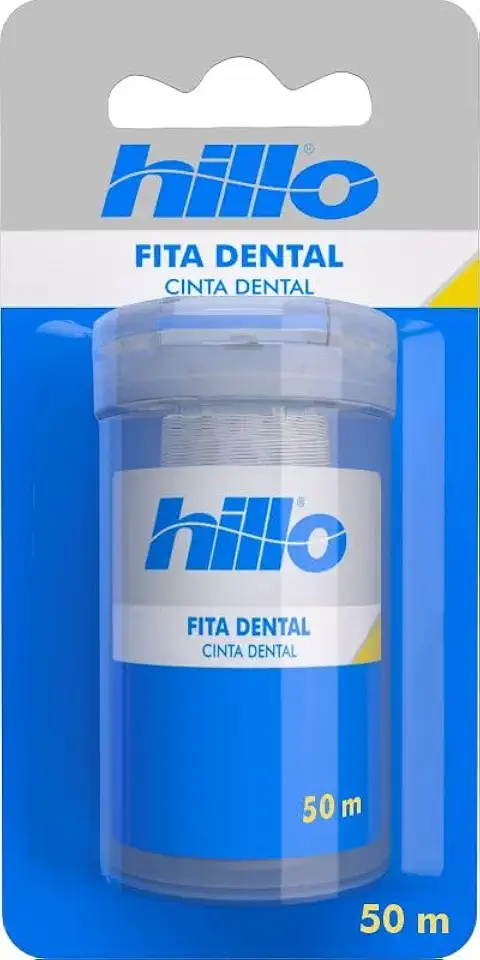 Fita Dental 50 Metros Hillo, Maior Largura e Mais Superfície de Contato para Remoção Eficiente de Resíduos