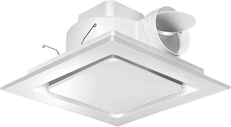 Orsong Exaustor de banheiro Painel de 25,4 cm ultra silencioso sem luz (montagem 8 x 8), 110 CFM, duto de 10 cm para banheiro/garagem/casa