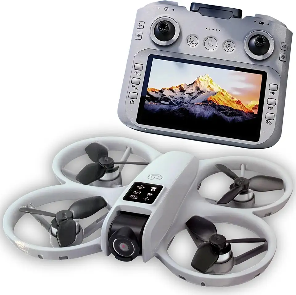 Drone GT3 Max com Controle com Tela Integrada, Câmera HD 1080p FPV, Motor Brushless, Altitude Hold, Headless Mode, Drone Portátil com Case, BE PLACE