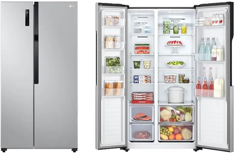 LG Geladeira Side by Side 519 Litros Frost Free Inverter Prata com Multi Air Flow