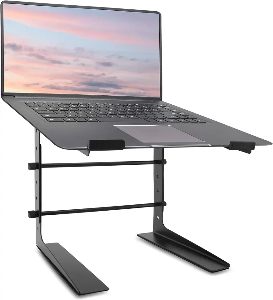 Suporte de Mesa Pyle para Notebook e Laptop, Base Elevatória Ergonômica com Altura Ajustável, Stand Portátil para DJ e Home Office, PLPTS25