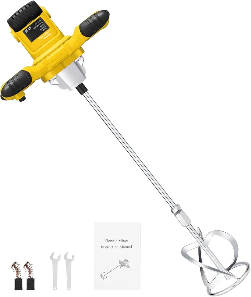 Misturador de Argamassa Industrial 2500W 220V, 6 Velocidades, Motor de Cobre, para Argamassa, Tinta e Gesso, Ferramenta para Construção e Reforma
