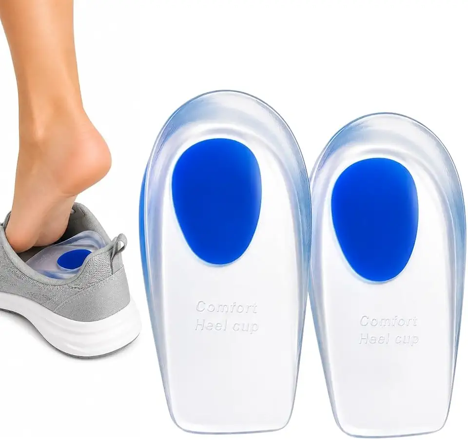 Palmilhas Ortopédicas de Silicone Gel para Calcanhar, Protetor Hidratante Massageador, Alívio de Impacto, Dor no Pé, Esporão, Fascite, Sapato, Tênis, Conforto Diário, Azul, Par, Unissex e Macia no Uso