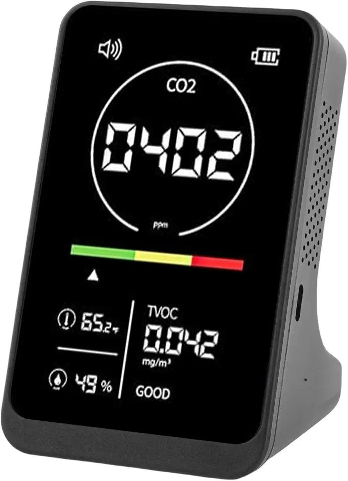 LiebeWH Detector de CO2 4 Em 1 Monitor de Qualidade do Ar Testador de Ar Interno Com NDIR Sensor TVOC Detecção de Temperatura e Umidade para Acampamento Doméstico Com Estufa