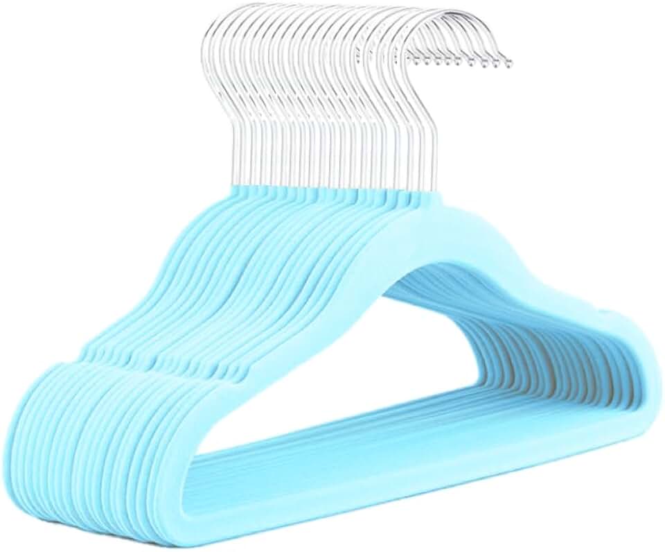 Kit 40 Cabides de Veludo Infantil 360° Antideslizante Para Roupas Camiseta Calça