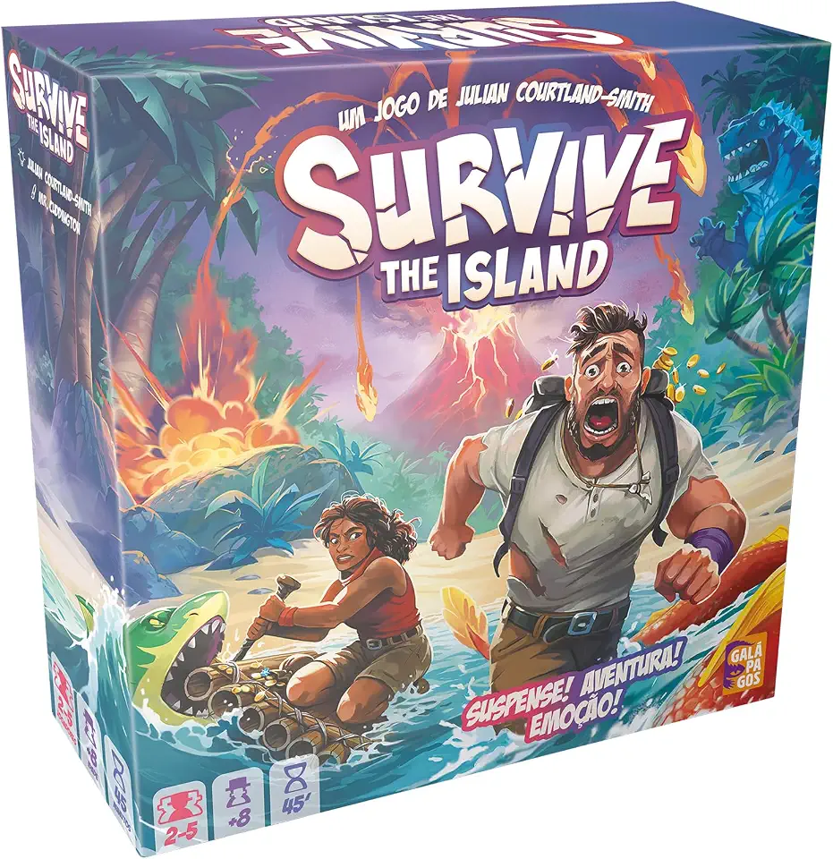 Galápago, Survive: The Island (Edição Revisada), Familia, 8 anos, partidas de até 45 min.