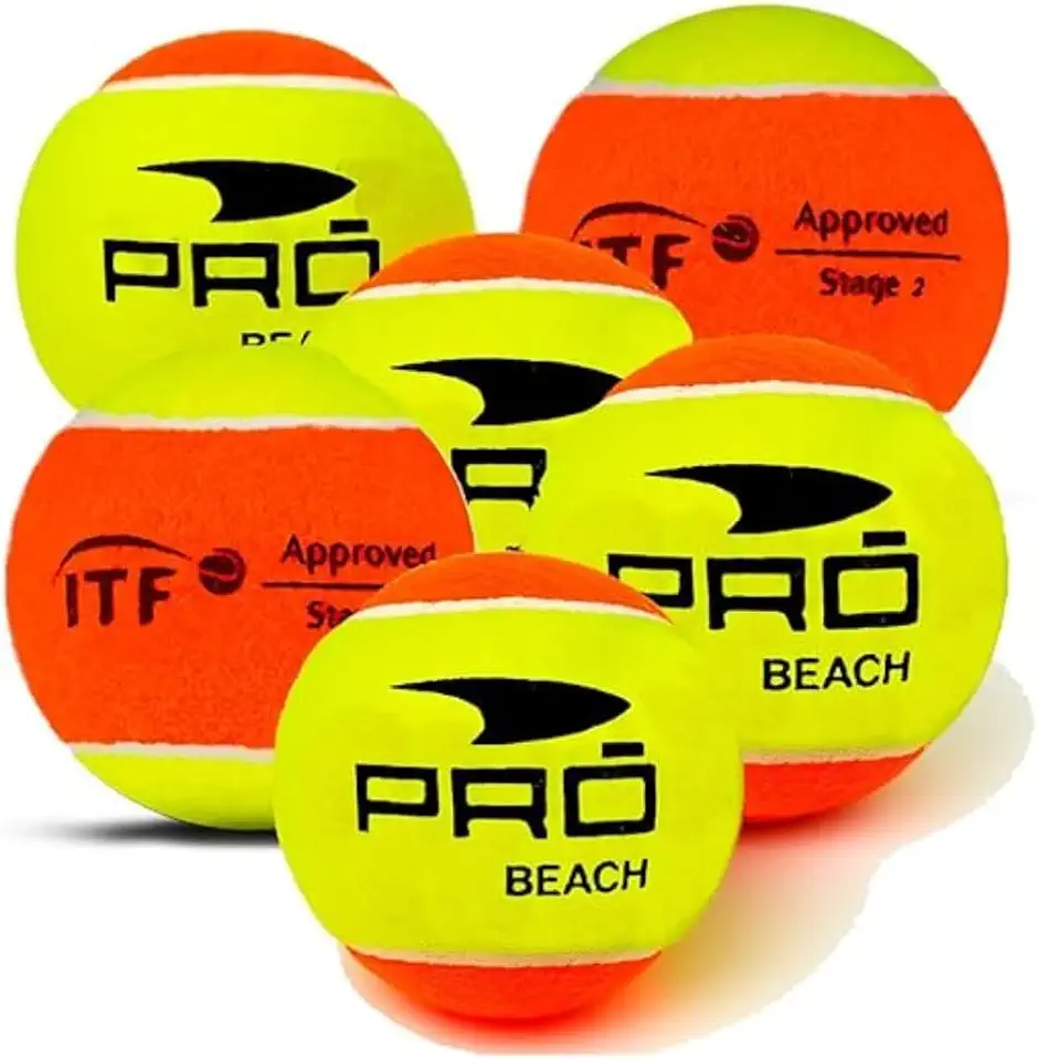 Kit com 6 Bolas de Beach Tennis Profissionais | ITF Approved Stage 2 | Amarelo e Laranja