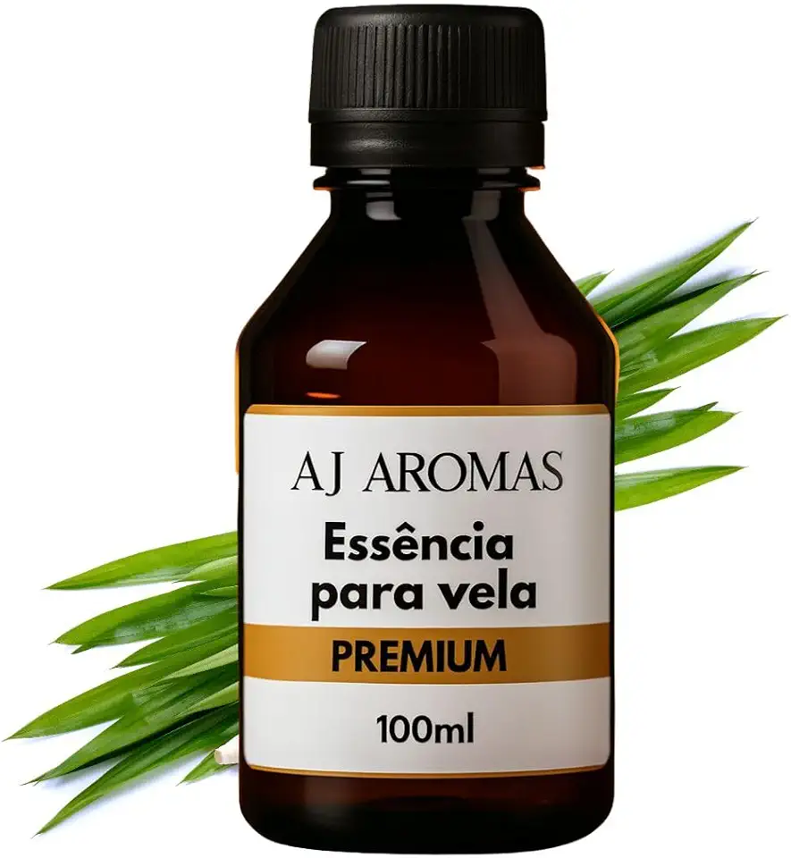 AJ Aromas Essência para Vela Premium, Alta Fixação, Aromas Intensos para Velas Artesanais e Difusores, 100ml (Capim Limão)