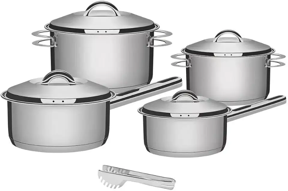 Jogo de Panelas Tramontina Aço Inox Solar 4 peças + Pegador de massa