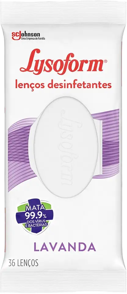 Lysoform Lavanda, Lenço Umedecido Desinfetante, 36 unidades