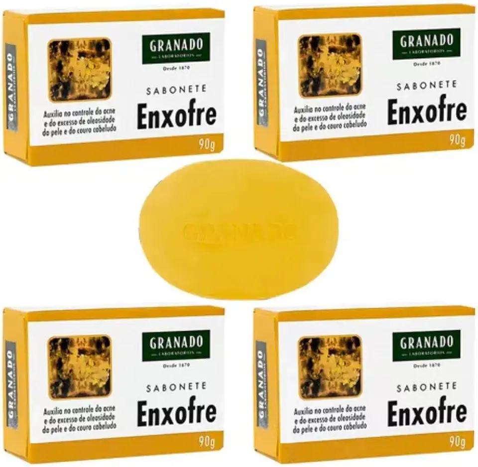 Kit C/4 Sabonetes Em Barra 90g Enxofre Para Acne Granado