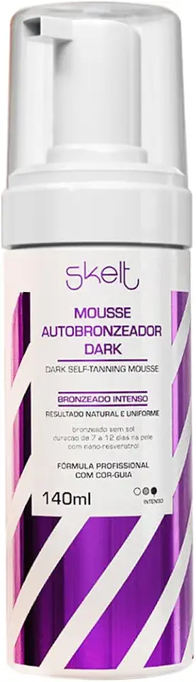 Skelt Mousse Autobronzeador Dark 140 ml | |Bronzeado Mais Intenso, Adpta Ao Seu Tom de Pele, Duração de 7 a 12 Dias, Nano-resveratrol | Todos os Tipos de Pele