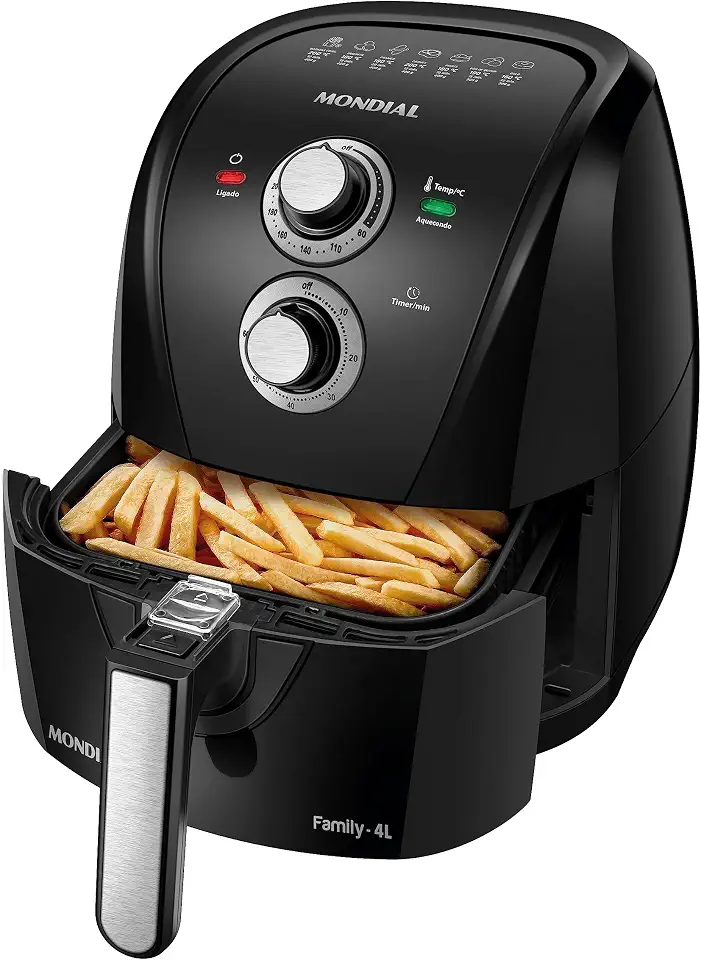 MONDIAL Fritadeira Sem Óleo Air Fryer 4L, Preto/Prata, 1500W, 220V - AFN-40-BFS