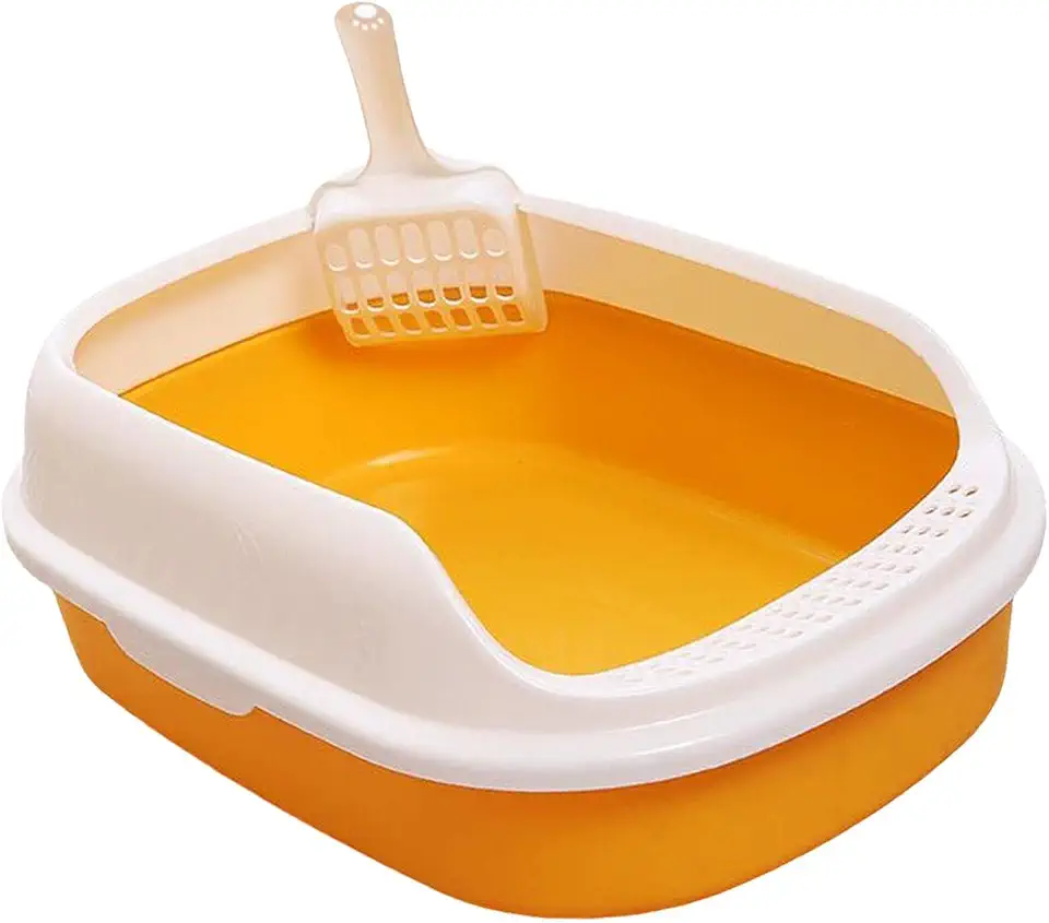 Banheiro para gatos, vaso sanitário para animais de estimação, prático e eficiente, amarelo