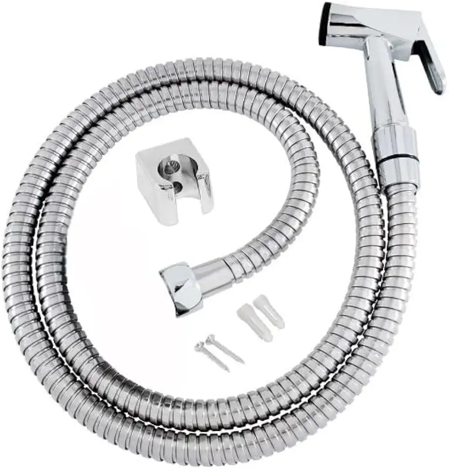Ducha Higiênica Metal Gatilho Mangueira 1,20 Mt Sem Registro Cor:Cromado