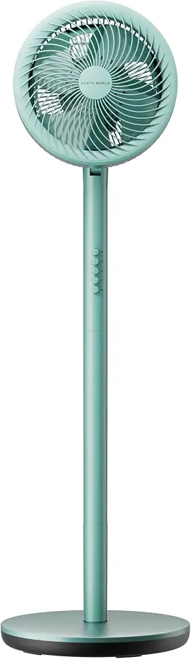 HEPAT WORLD Ventilador de Coluna Silencioso 27cm Turbo, 4 Velocidades, Oscilante, Hélices em Alumínio + PP, Bivolt 110V/220V, Rosé/Azul/Preto/Verde